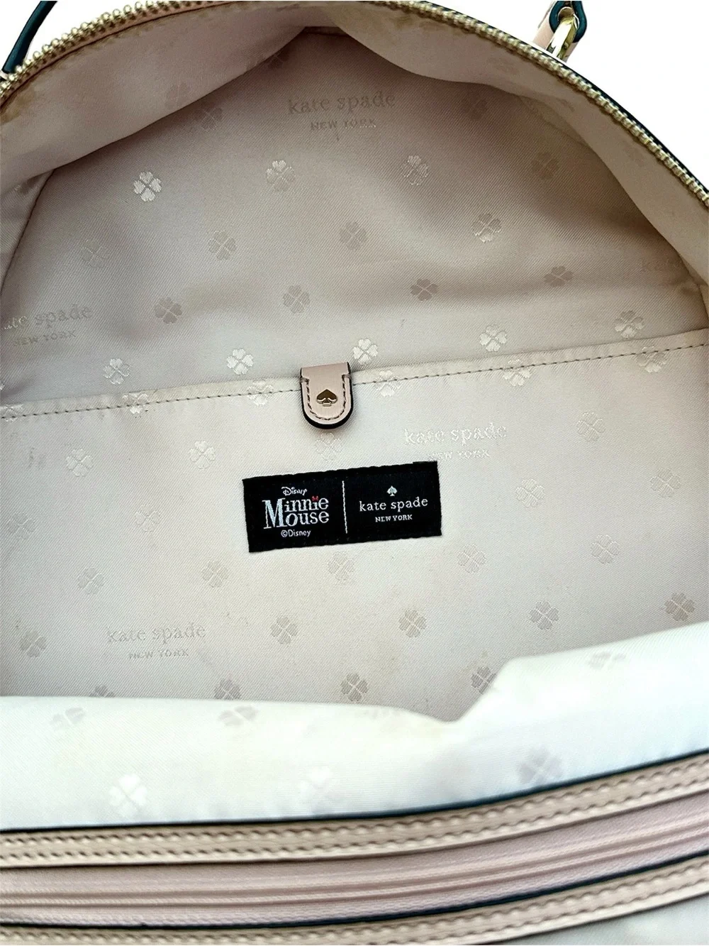 kate spade Cream, Black & Multicolor Minnie Mouse Leather Backpack